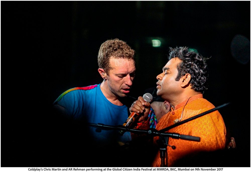 Chris Martin from Cold Play and A R Rahman - Photo Credit: Verus Ferreira